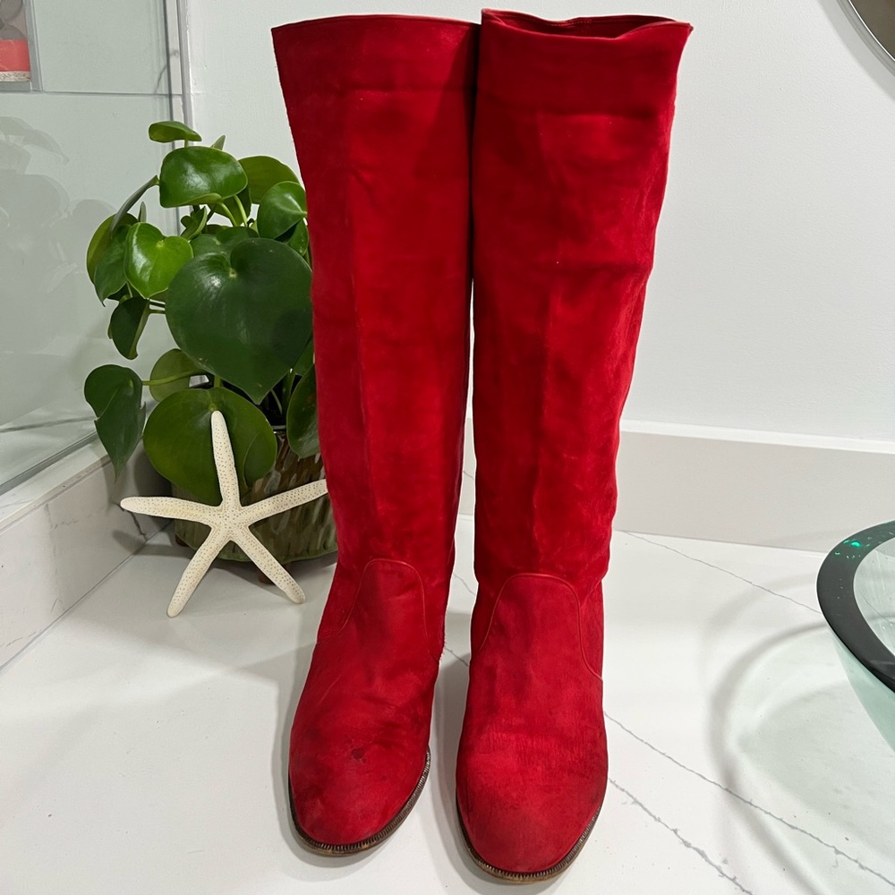Manolo Blahnik red boots